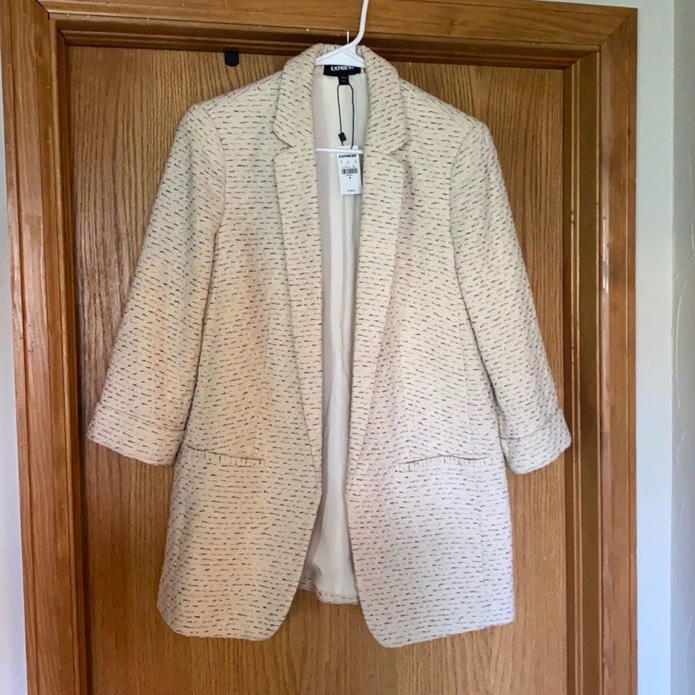 Express Notch Collar Tweed Boyfriend Blazer